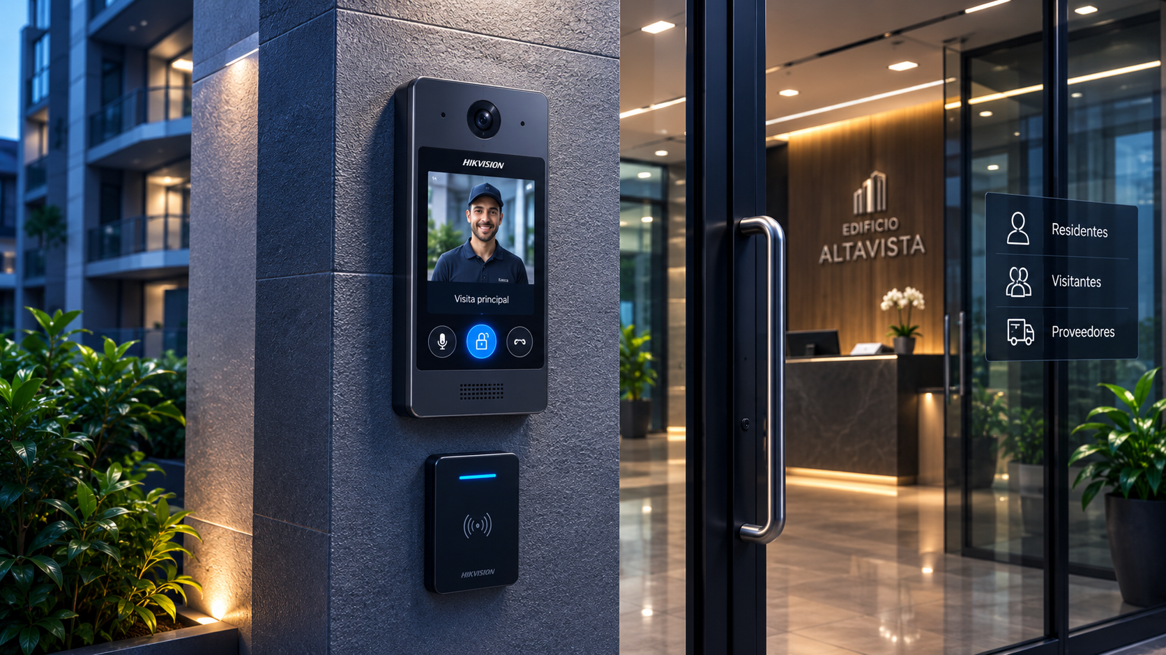 Sistema de control de acceso y video portería IP para edificio residencial
