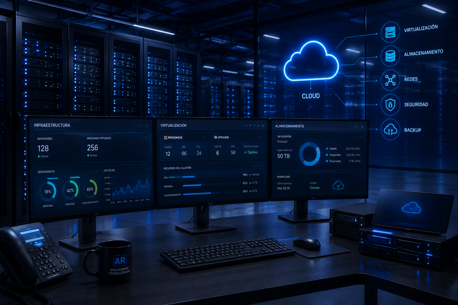 Infraestructura tecnológica, virtualización y servicios Cloud
